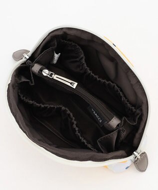 Y'SACCS 総柄プリントハーフムーンポーチ イエロー