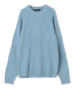 JOSEPH HOMME 新柄【洗える】シルクバルキー  クルーネックニット スカイブルー系