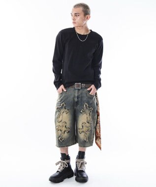 WEGO 【ユニセックス着用ITEM】コンパクトフィットリブヘンリーネックT（LS） ブラック