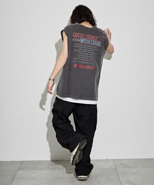 WEGO 【ユニセックス着用アイテム/手洗い可】ピグメントグラフィックノースリーブ 柄2