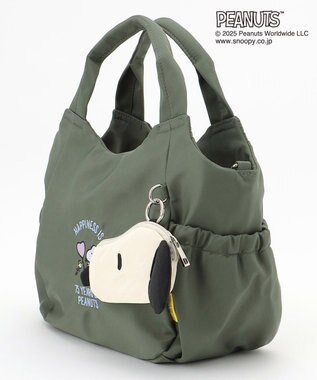 Y'SACCS SNOOPYデザイン　ギャザー2wayミニトート カーキ