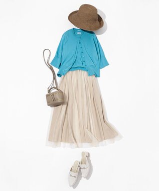 組曲 L 【WEB限定・2SET】シャイニーラメニット×チュールスカート ブラック系