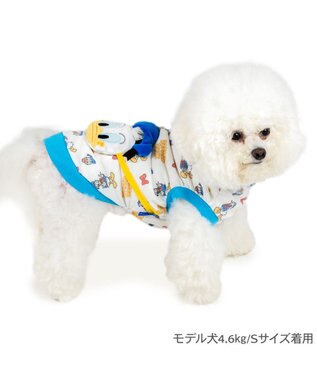 PET PARADISE ディズニー ドナルドダック ポーチ トレーナー 小型犬 ホワイト×ブルー
