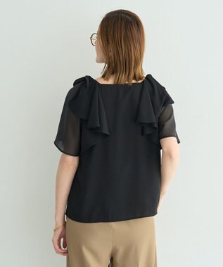 YECCA VECCA リボンスリーブブラウス Black