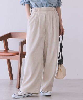 AMERICAN HOLIC コーデュロイワイドパンツ Ivory