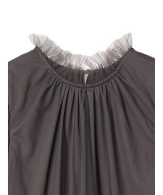 Green Parks ・ＥＬＥＮＣＡＲＥ　ＤＵＥ　チュールハイネックブラウス Charcoal Gray