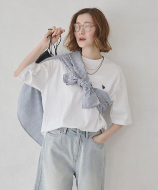 WEGO 【ユニセックス着用ITEM/MLサイズ展開】U.S. POLO ASSN.別注 接触冷感T（SS） ホワイト
