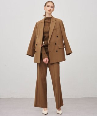 uncrave シアーストライプニット タートルトップス キャメル