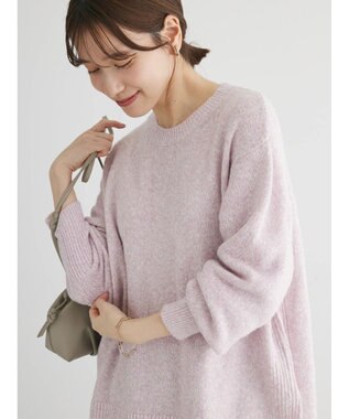 Green Parks ラメ糸ミックスニットプルオーバー Pink