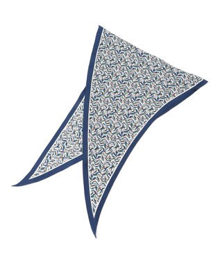 23区 ヘリンボーン プリント スカーフ ブループリント