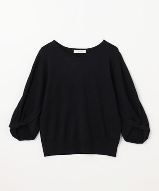 ANY 【洗濯機可】ボリュームスリーブニット ブラック