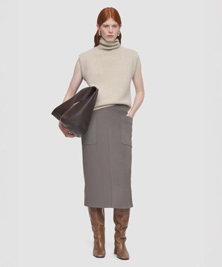 JOSEPH ミラノニットストレッチ　スカート Mushroom