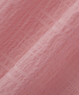 earth music&ecology シアーチェック2wayオフショルブラウス Pink