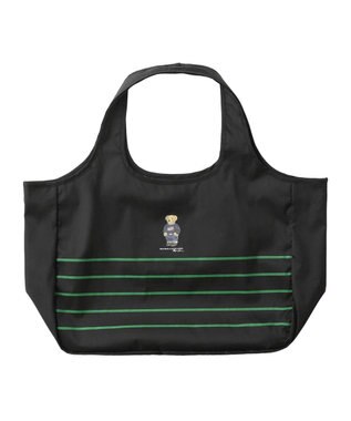MOONBAT POLO RALPH LAURENRL ポーチ付きレインバッグ ワンポイントポロベア／撥水加工 ブラック