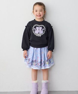 ANY KIDS マジカルキャットフレアスカート サックスブルー