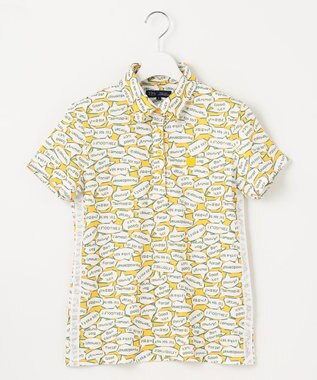 23区GOLF 【WOMEN】【吸水速乾/UVカット】YELL総柄プリントポロシャツ イエロー系5