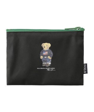 MOONBAT POLO RALPH LAURENRL ポーチ付きレインバッグ ワンポイントポロベア／撥水加工 ブラック