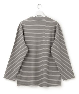 J.PRESS YORK STREET 【UNISEX】リップルボーダー Tシャツ グレー系1