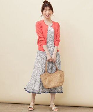 ANY SIS 【洗える】フラワープリーツ ワンピース アイボリー系