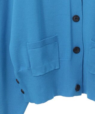 Green Parks ポケット付コンパクトカーディガン Blue