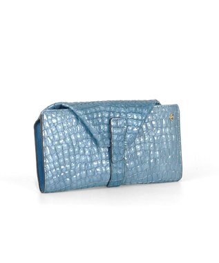 PELLE BORSA ギャルソンウォレット Rainbow Croco レインボークロコ 6101 サックス