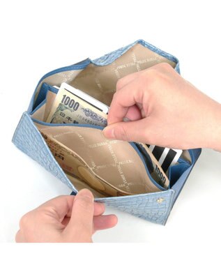 PELLE BORSA ギャルソンウォレット Rainbow Croco レインボークロコ 6101 サックス