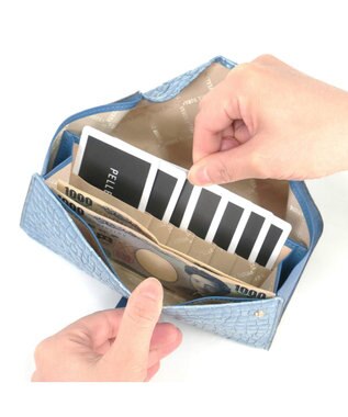 PELLE BORSA ギャルソンウォレット Rainbow Croco レインボークロコ 6101 サックス