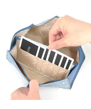 PELLE BORSA ギャルソンウォレット Rainbow Croco レインボークロコ 6101 サックス