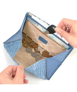 PELLE BORSA ギャルソンウォレット Rainbow Croco レインボークロコ 6101 サックス