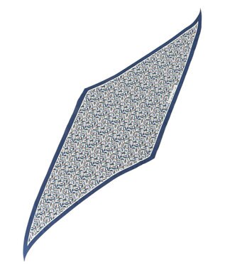 23区 ヘリンボーン プリント スカーフ ブループリント