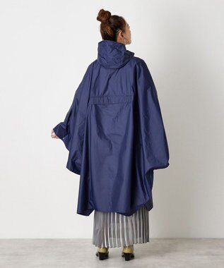 MOONBAT POLO RALPH LAUREN(ポロ ラルフローレン) ポロポニー ポケッタブル レインポンチョ レインコート 無地 フード 収納袋 ロゴ入 レディース ネイビーブルー