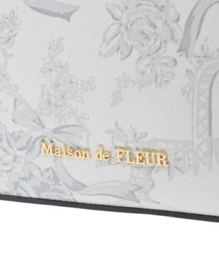 Maison de FLEUR フラワーガーデンプリントスクエアトート Black