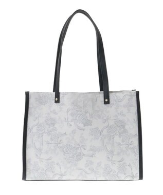 Maison de FLEUR フラワーガーデンプリントスクエアトート Black