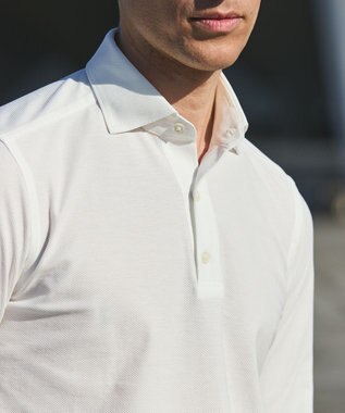 GOTAIRIKU あのBIZポロが 長袖に【仕事で着られる】キレイめ 鹿の子 ビズポロシャツ_ロング ホワイト系