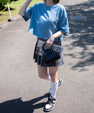 WEGO イラストモチーフグラフィックショートT サックス