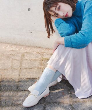 Tiaclasse アンゴラ混ウールソックス サックス