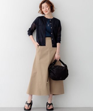 23区 【先行予約/WEB&一部店舗限定カラーあり】シャイニーシアー フラップポケット カーディガン ネイビー系