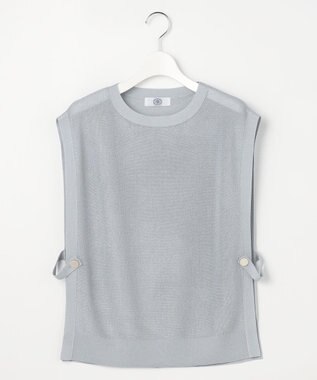 J.PRESS LADIES Vis/Pe スパーク ニット ベスト グレイッシュブルー系