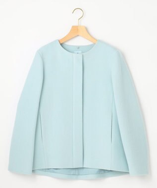 組曲 2WAYショートビーバー フーテッドコート スカイブルー系