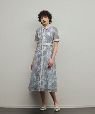 フラワーコード刺繍ワンピース