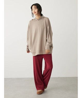 CRAFT STANDARD BOUTIQUE ポンチオーバーサイズパーカー Gray Beige