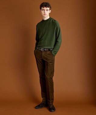 JOSEPH ABBOUD 【ウエストも伸びる！/2WAYストレッチ/暖かい/オーガニック】オーガニックコットン ウオーム パンツ ダークブラウン系