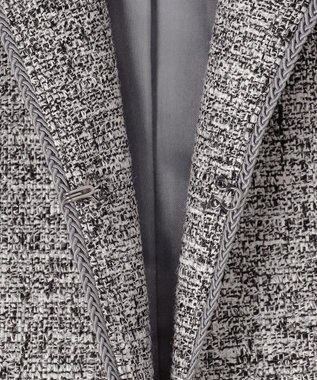 J.PRESS LADIES 【セットアップ対応】Light Tweed ノーカラー ジャケット ブラック系5