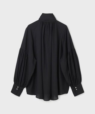 GRACE CONTINENTAL タイ付ギャザーシャツ ブラック