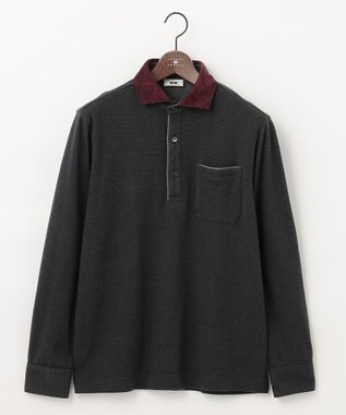 JOSEPH ABBOUD 【人気！多機能ポロシャツ】ペイズリー柄　ウィンターダディポロシャツ ブラック系