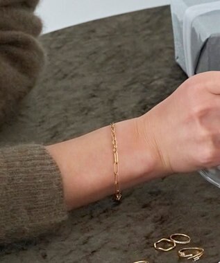 Phoebe 【金属アレルギー対応】チャンキーミックスチェーンブレスレット　ゴールド/サージカルステンレス ゴールド