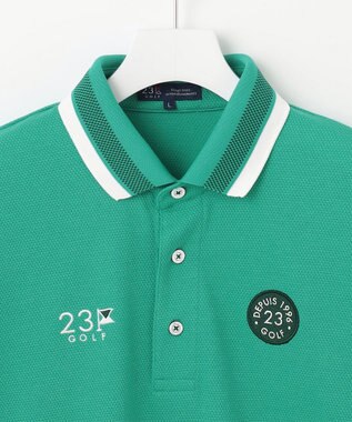 23区GOLF 【MEN】ライトハニカム 半袖ポロシャツ パイングリーン系