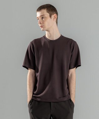 JOSEPH HOMME タックリップルジャージー　クルーネックTシャツ ダークブラウン系