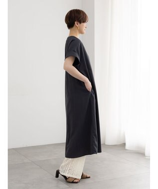 Te chichi 麻調サックワンピース ブラック