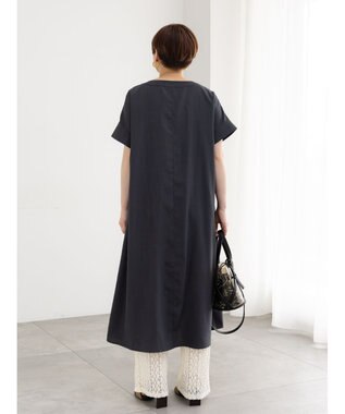 Te chichi 麻調サックワンピース ブラック